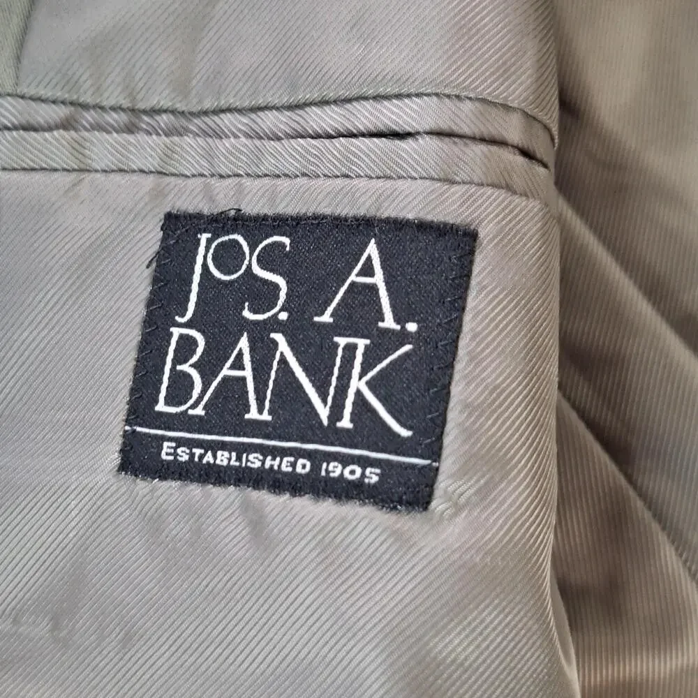 Jos A Bank Sport Coat Mens 46 Long Green Solid Single Vent 2 Button Jacket